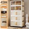 No-Install Multi-Layer Storage Cabinet for Baby & Kids - Folding Plastic Wardrobe & Snack Shelf