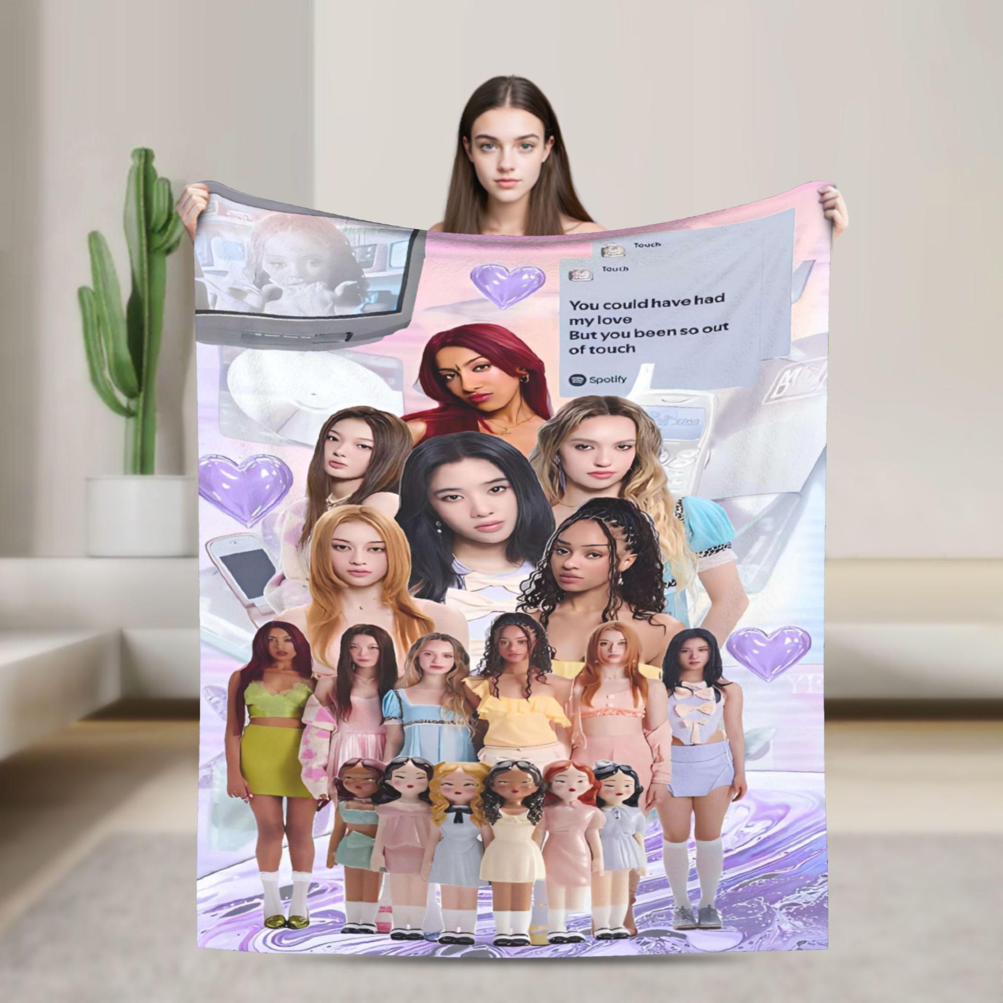 

Girl Group K-Katseye Blanket Warm Soft Novelty Plush Throw Blanket For Boy Girl Couch Chair Flannel Bedspread Bed Cover 30x40in