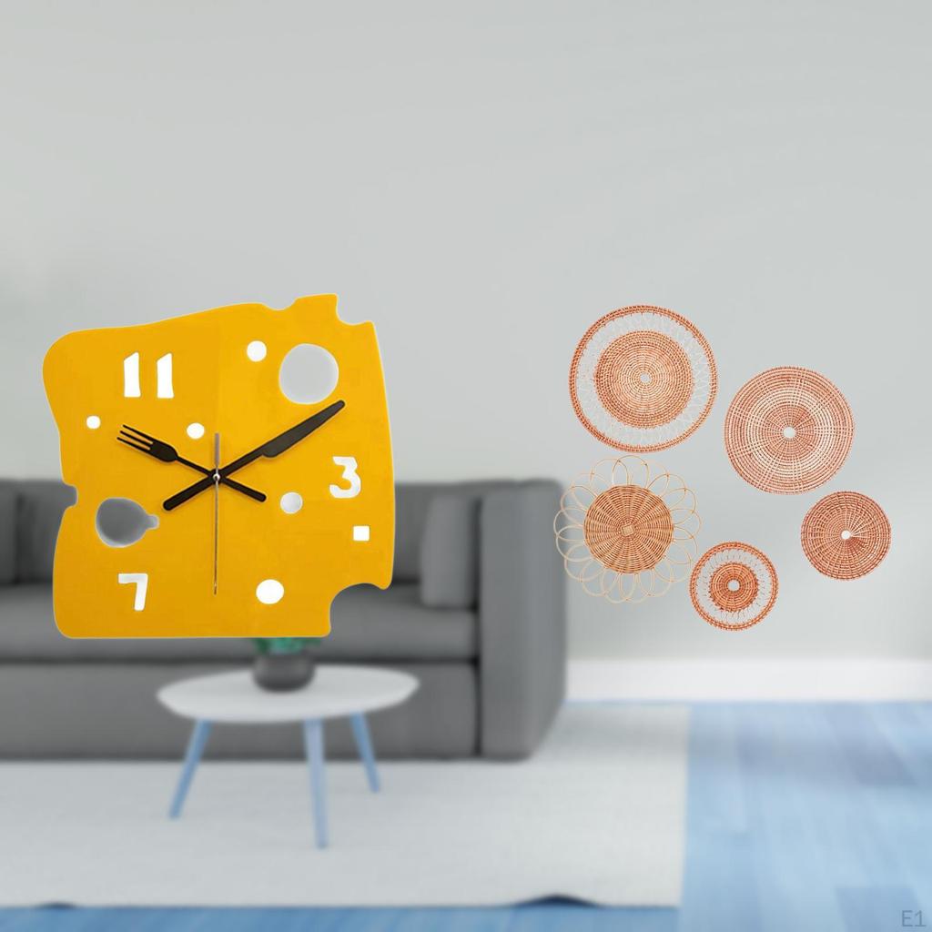 Nordic Minimalist Cheese Clock Desk Quiet Acrylic Wall Hanging for Office Bedroom
