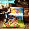 1PC Custom Name Blanket Rainbow Adventure Flannel blankets Patterns Throw Blanket All-Season Soft Gift for Couch, Bed, Camping, Birthday gifts