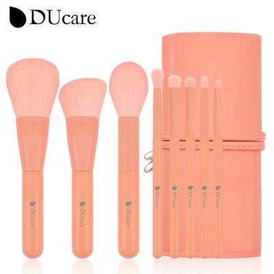 Naranja 8 Uds. Pinceles de maquillaje facial de alta calidad pelo sintético base en polvo rubor cejas sombra de ojos juego de brochas de maquillaje con bolsa de cosméticos