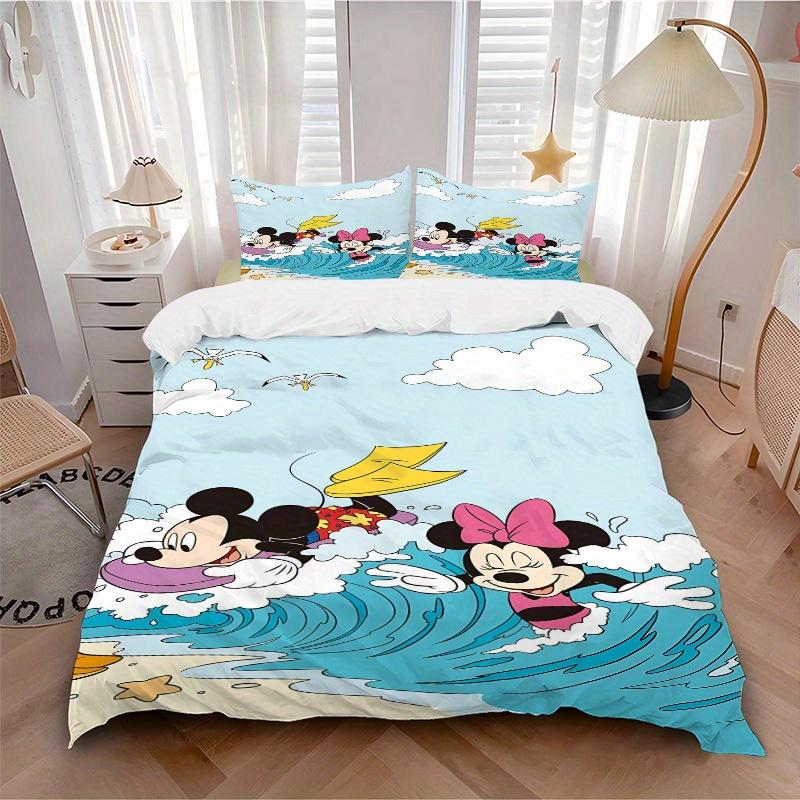 

3pcs set Mickey Beach Waves1pc of quilt cover+2pcs of pillowcase, no core, print bedding, All Seasons Bedroom Setting102 135x200cm