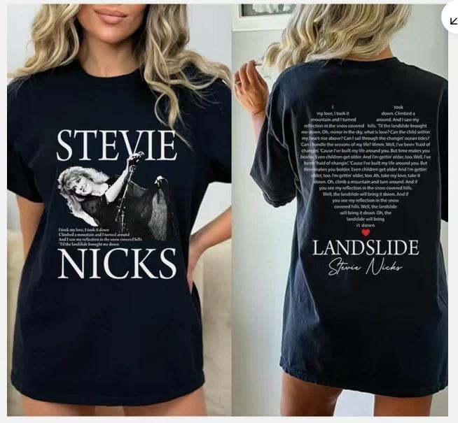 Stevie Nick Classic Landslide Lyrics Gift for Fans 2025 Unisex T-Shirt. S