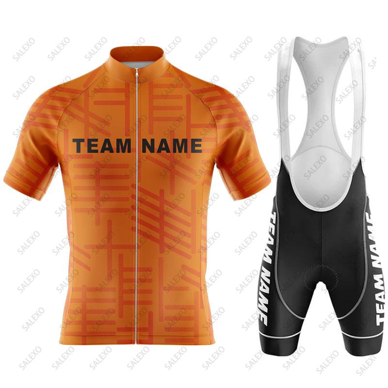 Abbigliamento da Ciclismo Personalizzato con Nome Squadra Uomo Set da Ciclismo Abbigliamento per Bici Traspirante Anti-UV Abbigliamento da Bicicletta Set Maglia da Ciclismo a Manica Corta