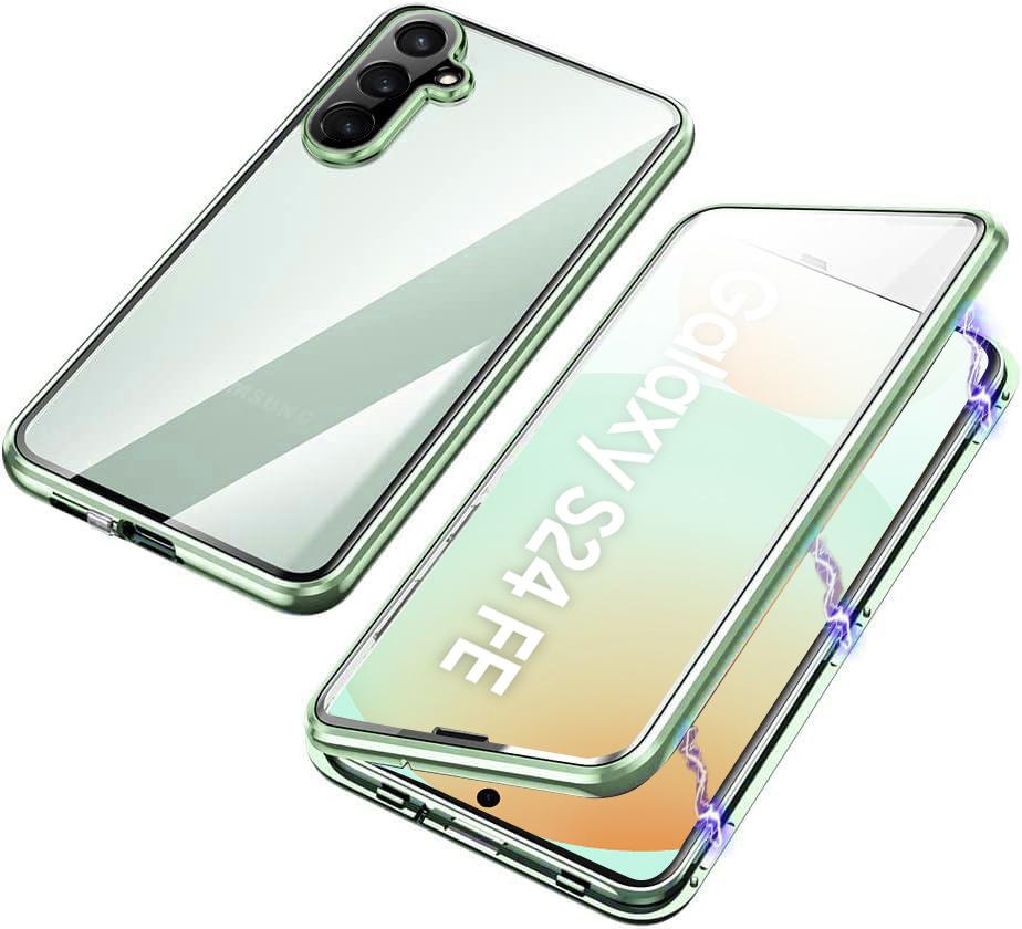 Samsung Galaxy S24 FE Case, Magnetic Dual Glass, Green