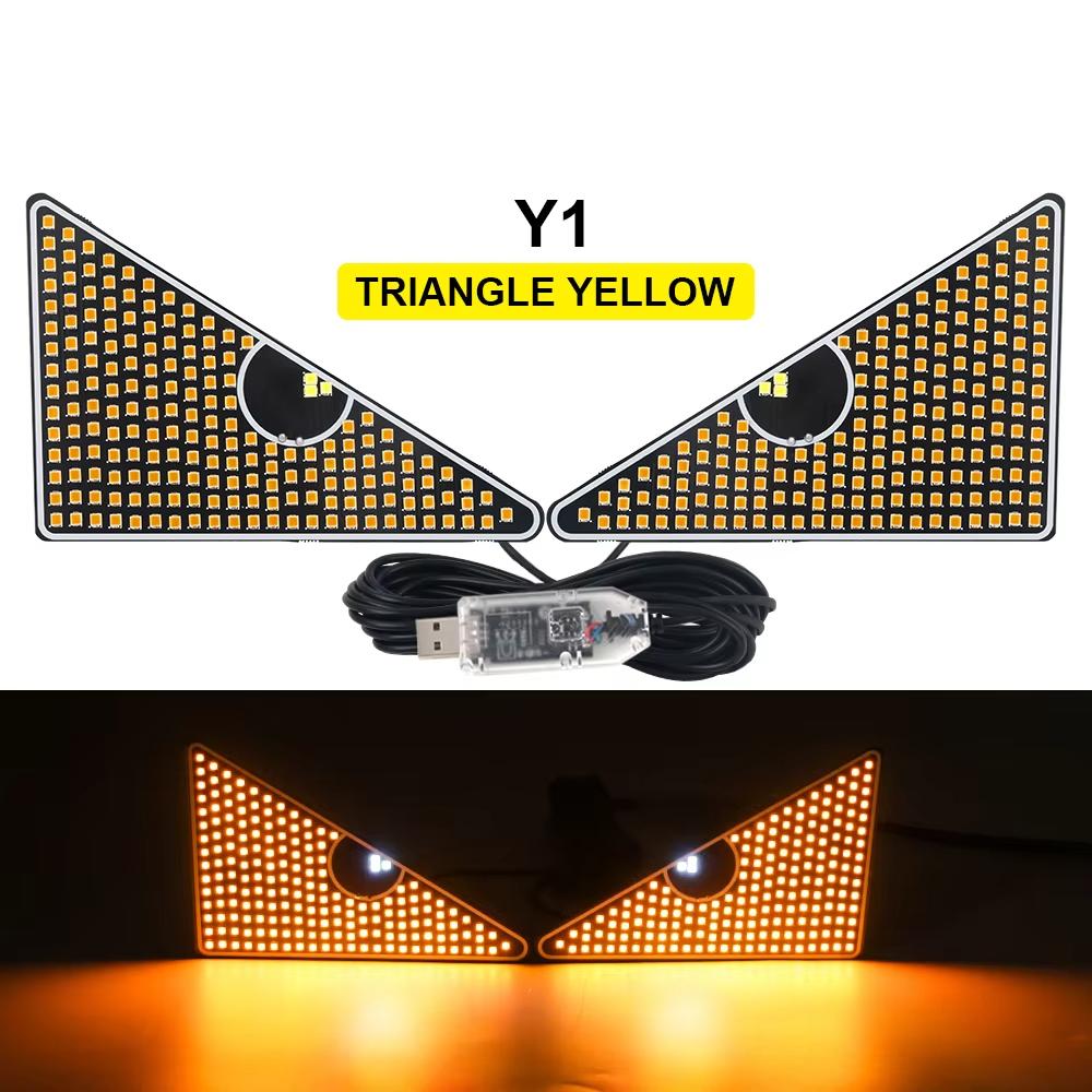 Universal Devil Eyes LED Car Headlight 2Pcs w/ Mini Projector Lens Turn Signal Lamp Y1