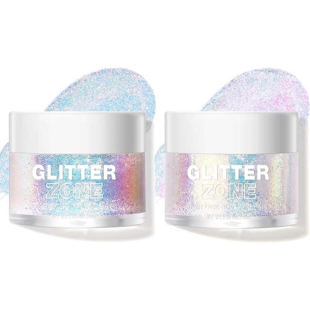 LANGMANNI Holographic Body Glitter Gel 3-Piece Set Vegan 1 pcs 1 Golden Ocean + 2 Sparkling Pink