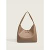 Soft leather tote bag women's retro simple shoulder dumpling bag niche design large capacity commuter bag