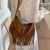 Vintage Suede Tassel Crossbody Bag - Autumn/Winter Fashionable Commute Tote