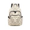 Moderner Unisex Rucksack mit Diamantmuster aus PVC für Freizeit und Reisen, mit großem Fassungsvermögen