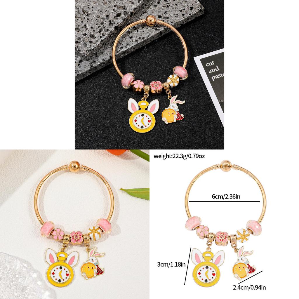 Alice In Wonderland Childrens Bracelet With Zinc Alloy Charm For Travel Gift
