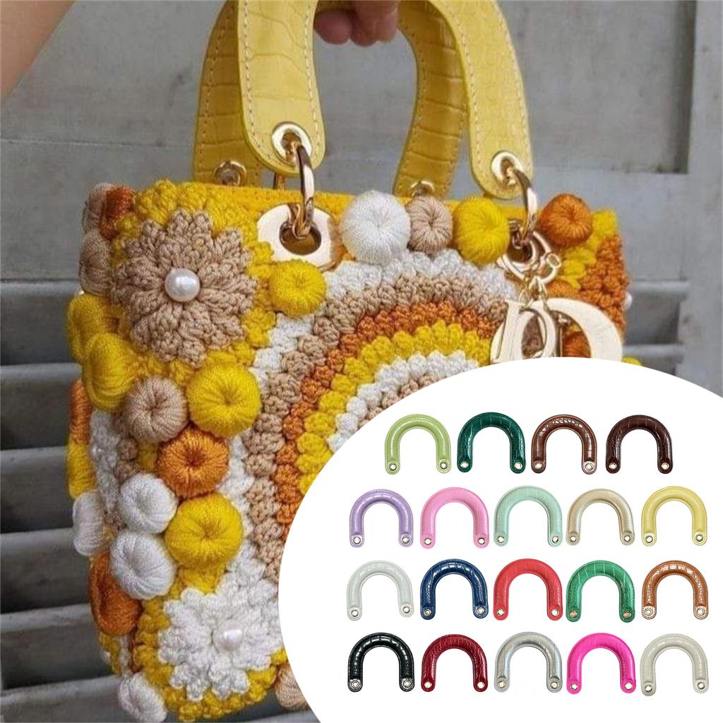 1PC PU Leather Curved Bag Handles Ergonomically Designed For Comfort and Styles For Handcrafted Bags And Everyday Use