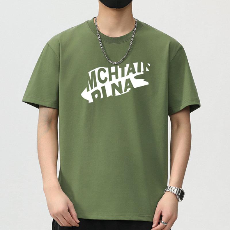 Summer Latest Mens Crew Neck Printed Short Sleeve T-Top Thin Leisure Youth Half Sleeve Top 5XL армия зеленый 3390₽
