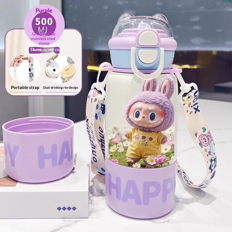 Thermos Cup Children's Double Cup Lid Water Cup Student Use School Convenient Thermal Insulation Pot