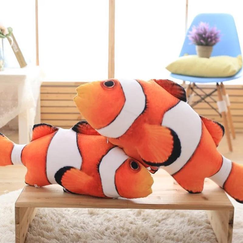 Simulation Marine Animal Clownfish Plush Toy Doll Clownfish Throw Pillow Cushion Doll Ragdoll Gift