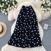 Elastic Waist Polka Dot Skirt Slim Fit Half-length Dress Elegant A-Line Skirt Vacation