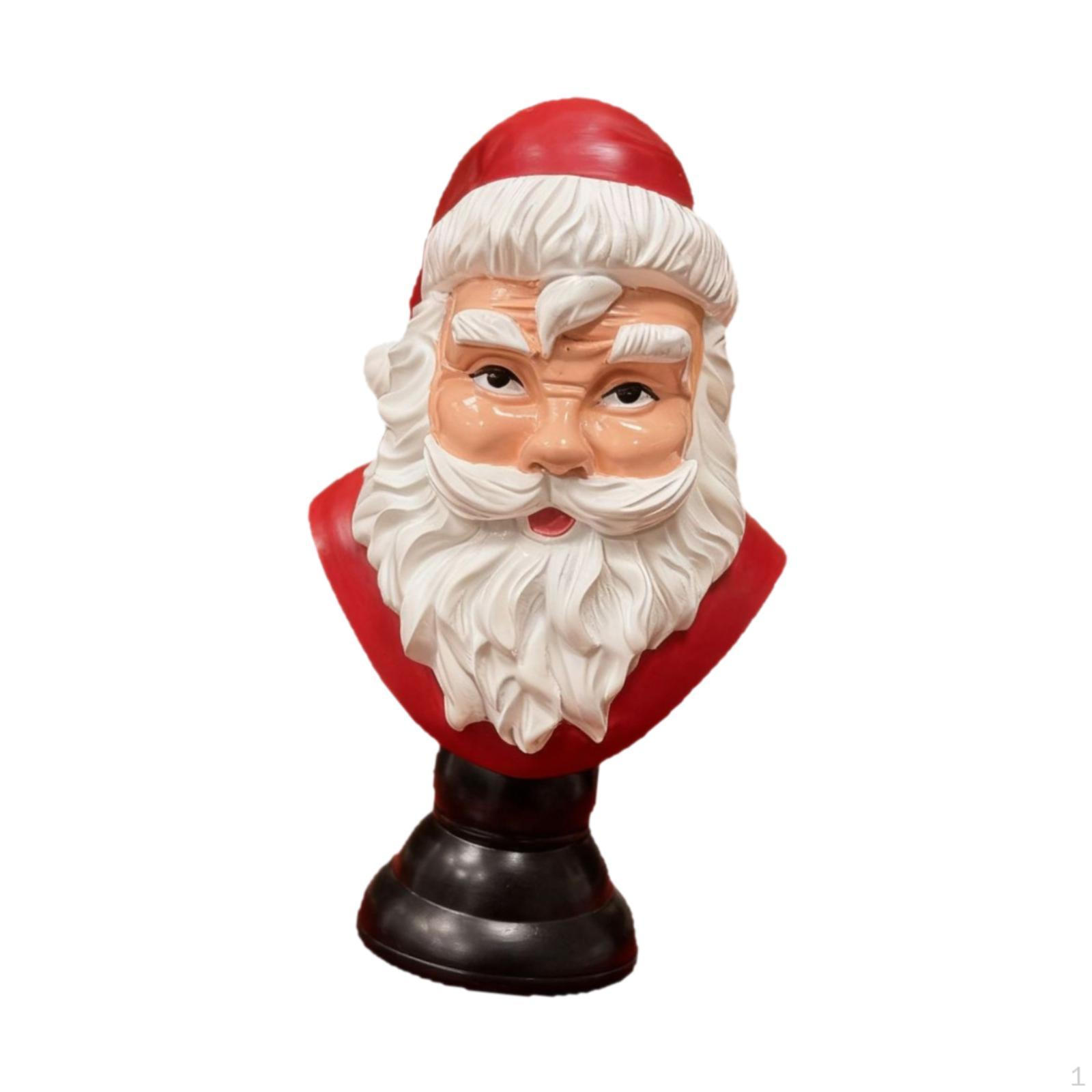 

Santa Half Body Figurine Artwork Party Favors Christmas Decoration Claus Statue for Fireplace S