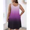 Plus Size Women's Shoulder Strap Dress Summer Round Neck Fashion Gradient Printed Casual Suspender Vest Dresses Women