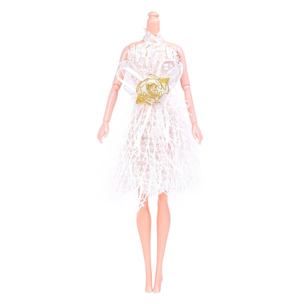 Supermodel 30Cm Doll Body Toys 1/6 Doll Joints Vegan Toys Accessories And 1/6 Doll Feathers Fringe Dress Children Play House Toy