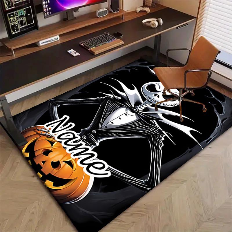 Custom Jack Mat Personalized Name, Polyester Washable Indoor Entryway Rug, Gift for Christmas, Easter, Thanksgiving Day