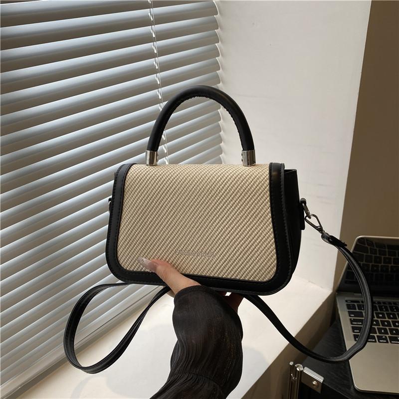 

Color matching shoulder women s bag women s handbag sense fashion contrast color new casual versatile small square handbag білий