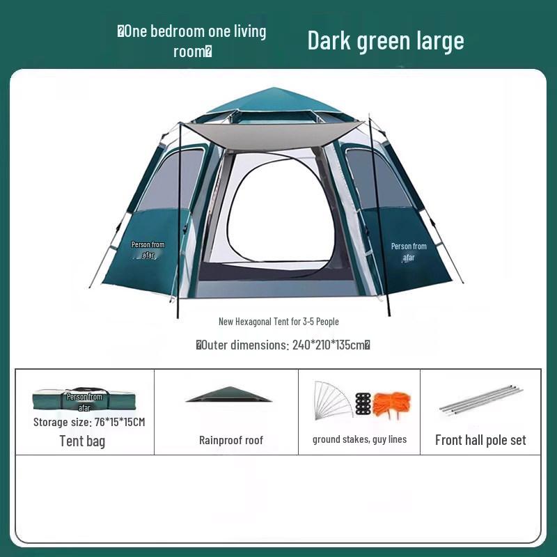 Automatic Quick-Open Rainproof Camping Tent with Full Equipment for Outdoor Adventures Other