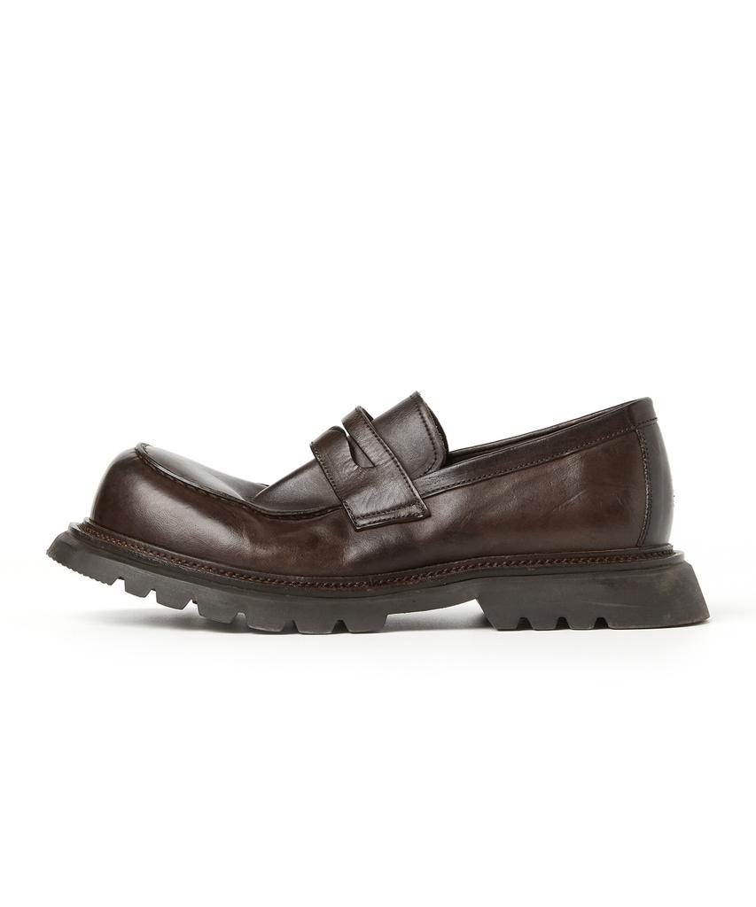 Dnsr Mammoth Horse Leather Loafers Brown