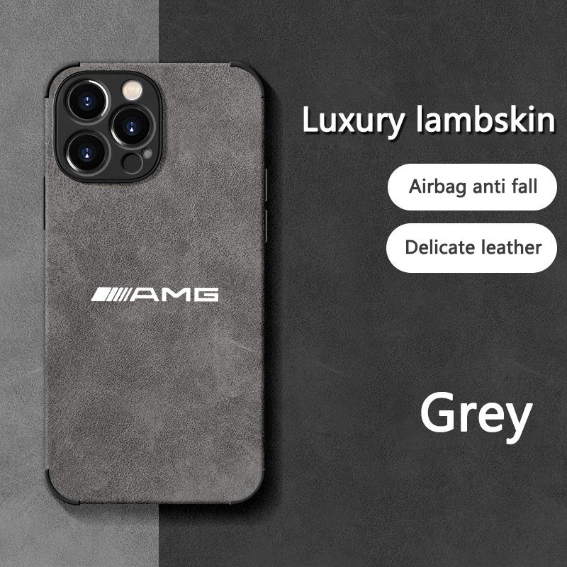 For Benz AMG Logo Suede Car All Inclusive Phone Case For iPhone 17 16 15 13 14 12 Pro Max Mini 8 XR XS 16 Plus 15Pro MAX Cover LL3