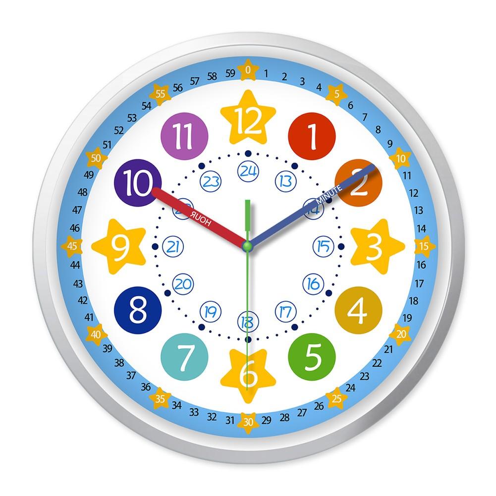 Silent Wall Clock 10/12 Inches Alam Clock For Children’s Learning And Bedroom Or Study Decoration Wall Ornaments