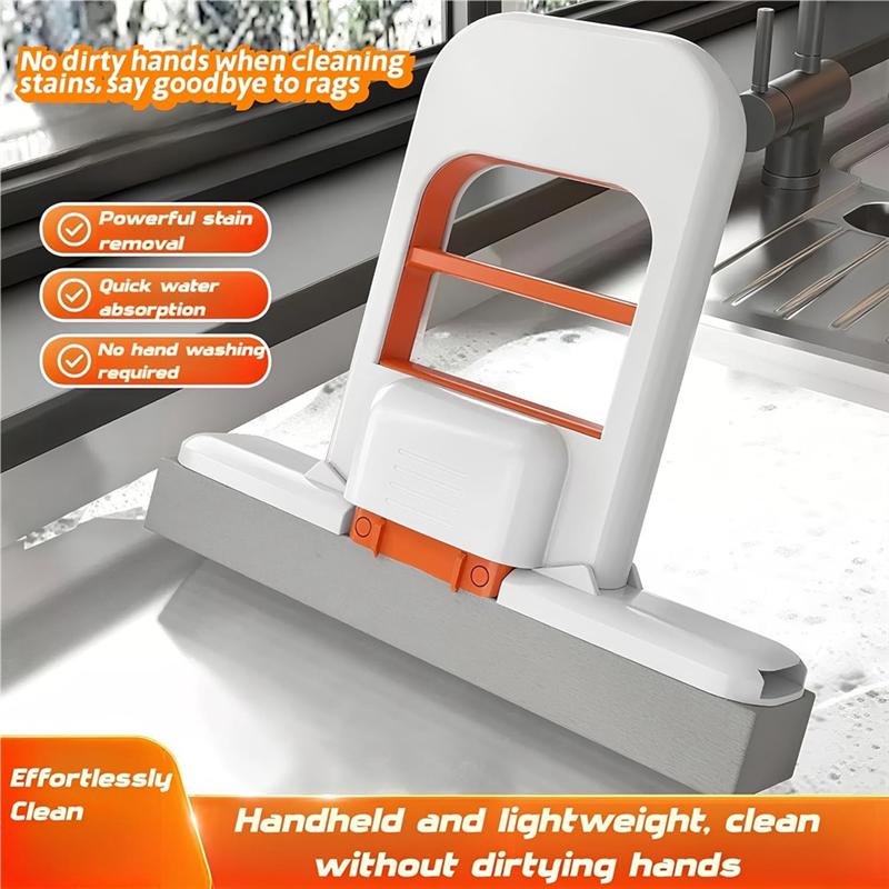 Mini Desktop Foldable Sponge Mop Wet And Dry Use With Replaceable Sponge Head, Do Not Wash By Hand