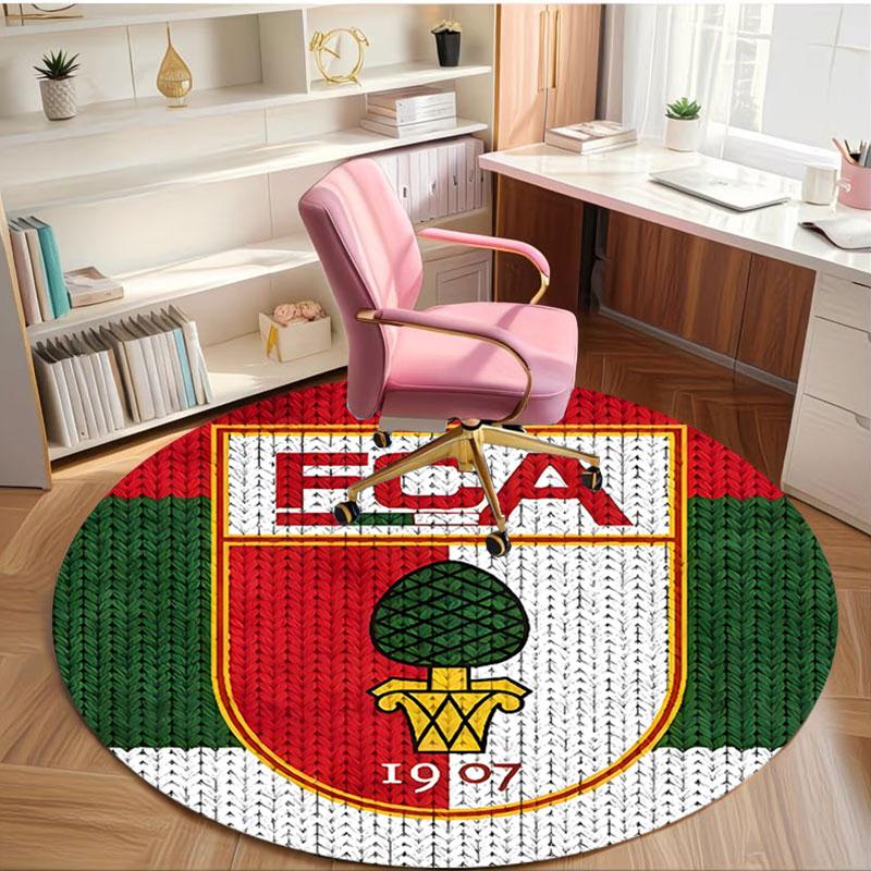 FC Augsburg Print Round Rug, Washable Floor Carpet, For Entryway Dorm Laundry Room Office Study, Home Decor Birthday Christmas Gift