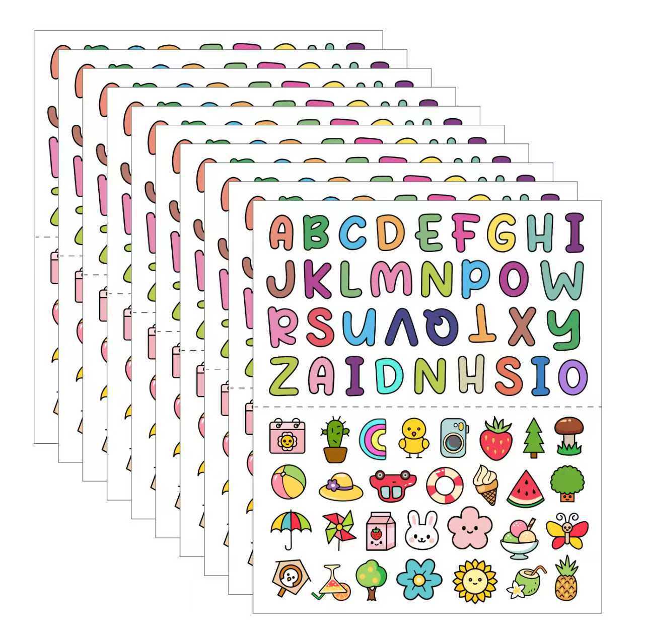 

Waterproof Cartoon Letter Stickers for Cups, Lunch Boxes, Phones, & Journals - Cute DIY Gifts for Kids