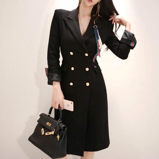 knee length black blazer