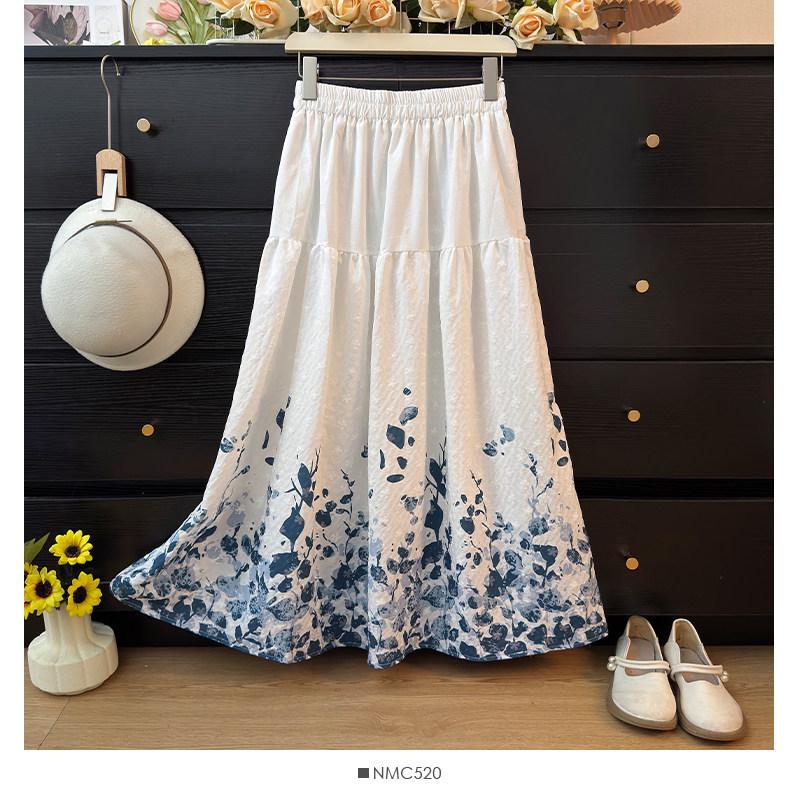 French Retro Pastoral Embroidered High Waist A-Line Pleated Skirt - Women s Spring 2026 Collection One Size