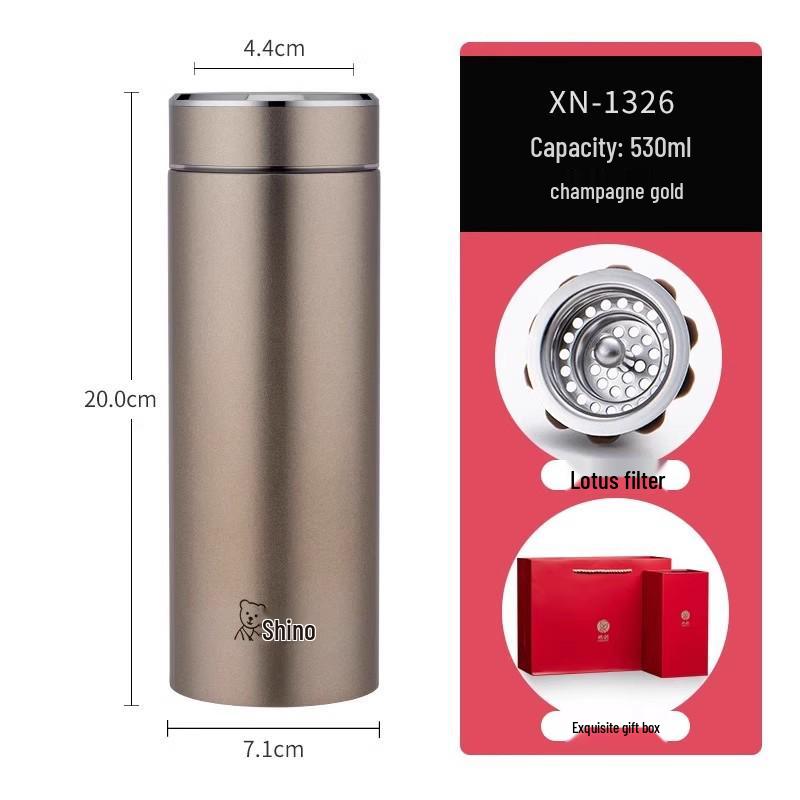 Xinuo 304 Stainless Steel Men's Business Thermos Cup, Large Capacity Vacuum Insulated Water Bottle for Home or Car