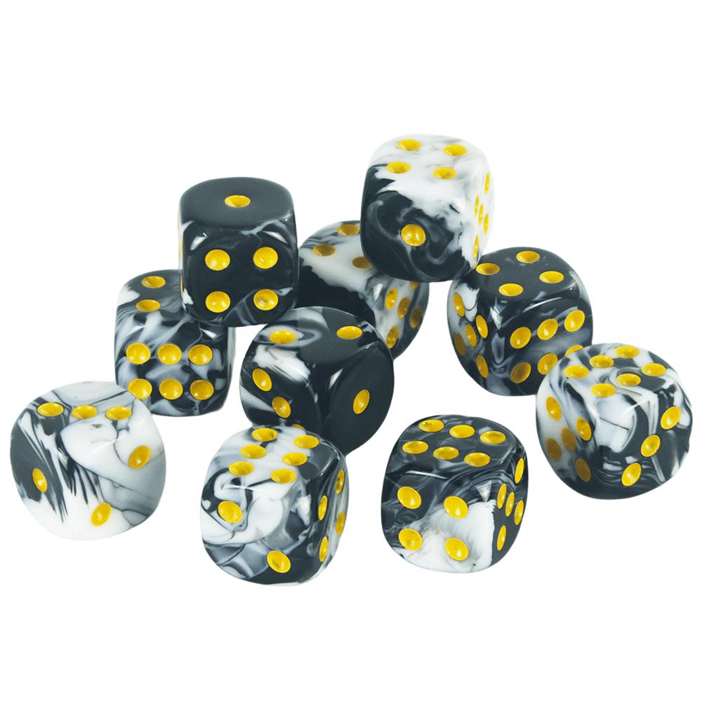 Premium Quality Round Dot D6 Dice Set for Table Board Gaming - 12mm Mixed Color, Pack of 10