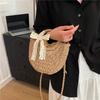 Woven Bag 2025 New Trendy Casual Spring and Summer Large Capacity Shoulder Messenger Bag Seaside Straw Woven Women's Bag