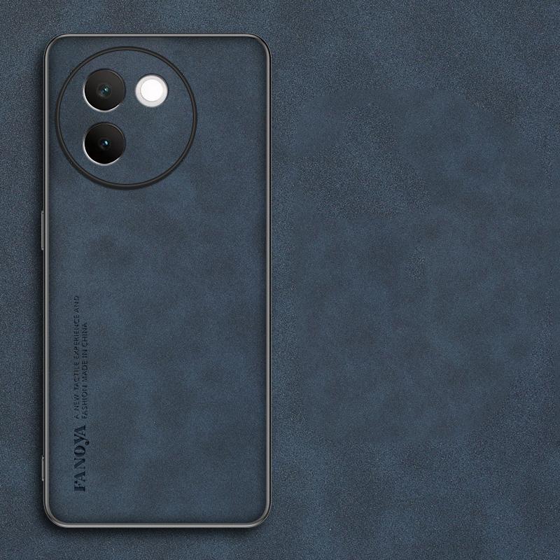 Pro Vivo V30e V 30e 5G V2339 Pouzdro Měkké silikonové okraje Pevný zadní kryt PU kožené pouzdro na telefon