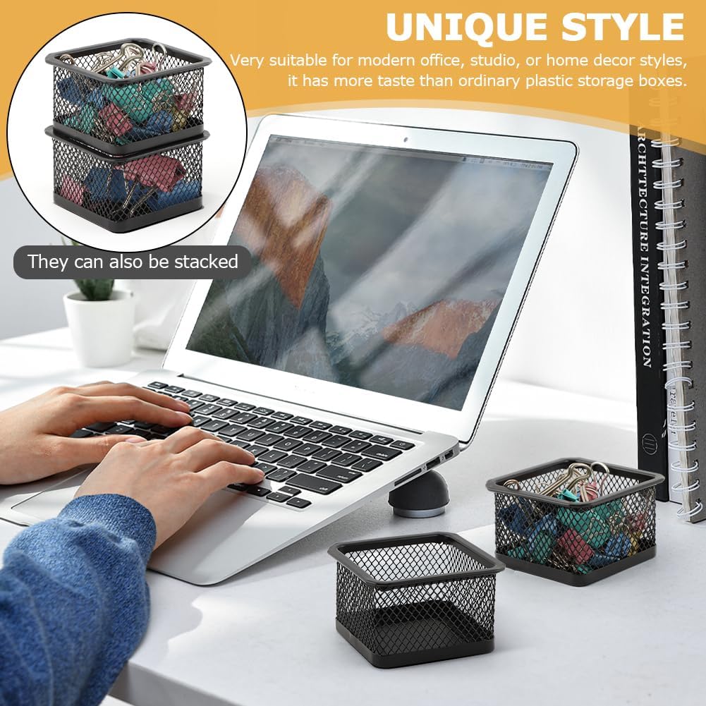 Paper Clip Holder for Desk, Paperclip Holders Mesh Paperclip Dispenser Organizer for Desk Binderclip Bobby Pin Holder Container for Home Office