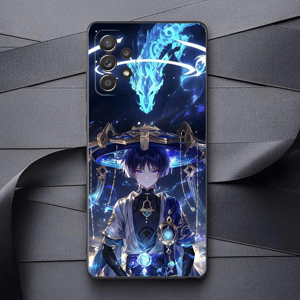 Scaramouche Genshin Impact Phone Case For Samsung Galaxy A13,A21s,A22,A31,A32,A52,A53,A71,A80,A91 Soft Black Phone Cover