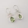 Green Amethyst Gemstone 925 Sterling Silver Jewelry Handmade Hook Earrings 1.84" CE-27-9