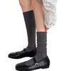 Kniehohe gerippte graue Slouch-Socken im koreanischen Stil für Damen - Herbstkollektion 2025