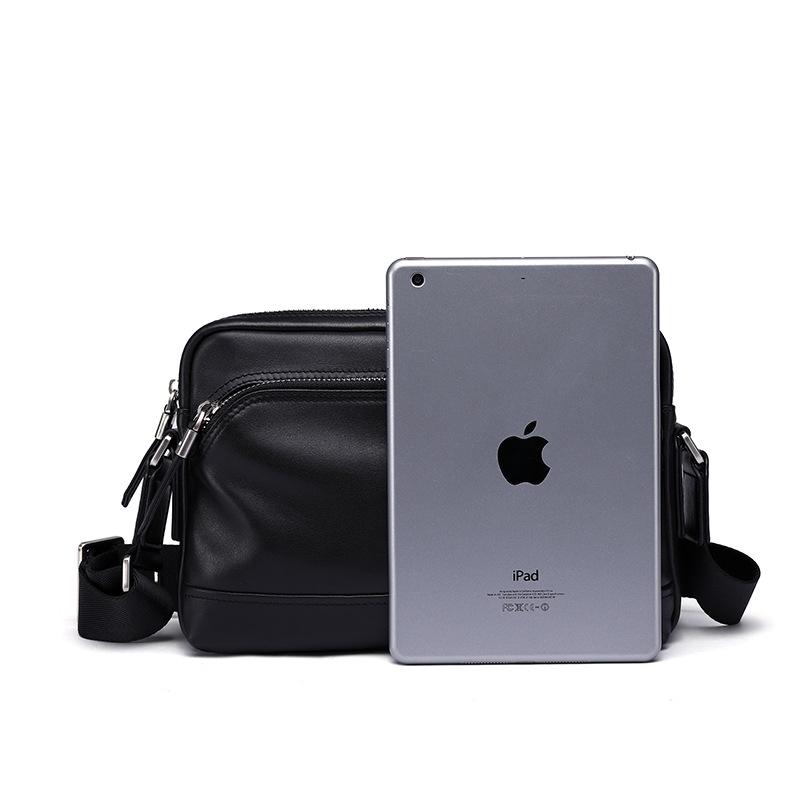 Men's Genuine Leather Crossbody Shoulder Bag - Multifunctional, Practical, Soft Cowhide for Business Use