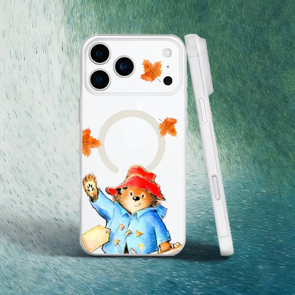 Cute P-Paddington Bear Phone Case For iPhone 17,16,15,14,13,12,X,XS,Pro,Max,Plus,E,Air,Mini with Magsafe Magnetic Slim Frosted