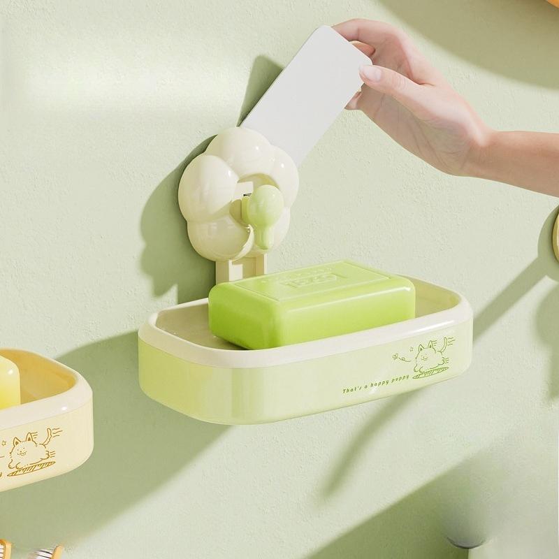 Flower Suction Cup Soap Box No Punching Soap Holder Removable Suction Cup Soap Box Suction Cup Soap Box