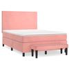 3137724 vidaXL Divan Bed with Mattress Pink 140x190 Cm Velvet