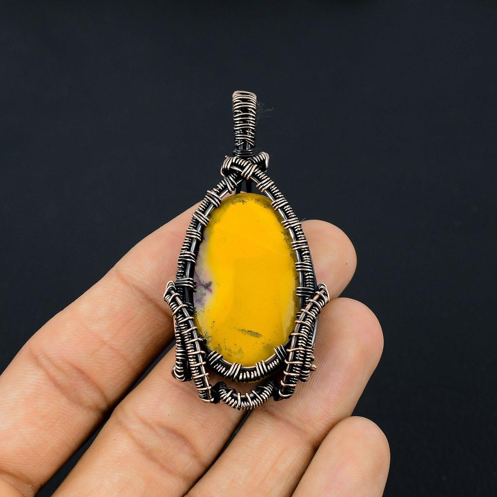 Mookaite 999 Copper Wire Wrapped Pendant Handmade Gemstone Jewelry, Gifts For Wife Brand New Pendant
