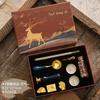 Wax Seal Stamp Kit Vintage Reindeer Gift Box Wax Furnace Seal Round Wax Set Wooden Handle Wax Seal Kit