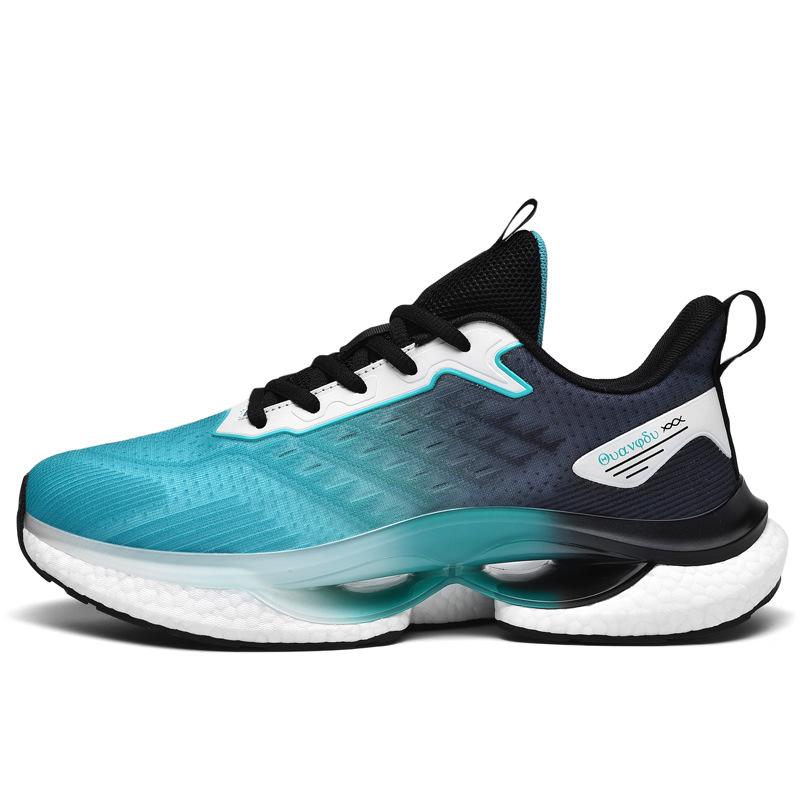 Men's Shoes New Mesh Breathable Running Shoes Fashionable Versatile Trendy Shoes Real Popcorn High Elastic Casual Sports Shoes