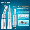 Niceden Kit Piesă de Mână Dentară de Viteză Mică Turbină cu Aer Dreaptă Contra Unghi Motor cu Aer 2/4 Orificii